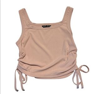 Pink scrunch tied tank top💗